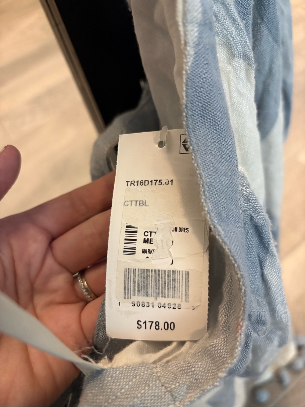 NWT Tularosa Holden Dress - Blue Gingham Halter Dress - Pom Pom Trim - Medium - Picture 9 of 14